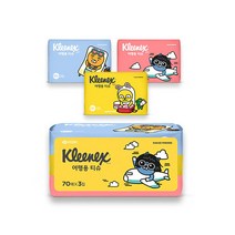 크리넥스 여행용티슈 카카오프렌즈 70매X3입, 70매입, 3개