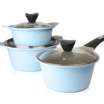 키친아트 키친아트 줄리엣 세라믹 냄비 3종세트(베이지/스카이블루), 상세 설명 참조, 스카이블루
