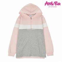 애플핑크 애플핑크 칼라 반집업 롱후드 기모티 (APK8O768GSP)