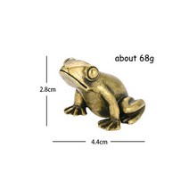 삼족두꺼비 재물 금전운 풍수 장식품 빈티지 황동 개 작은 동상 차 애완 동물 컬렉션 홈, 개구리 68g, Frog 68g