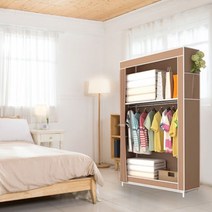 조립식 옷장 커튼형 옷방 인테리어 블라인드 행거 수, 싱글체크