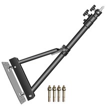 DNSbabi 4.3피트/130cm 벽 마운트 삼각형 붐 암 180º 유연한 회전 공간 절약 링 조명 사진 스트로브 모노라이트 소프트박스 우산 및 반사판용