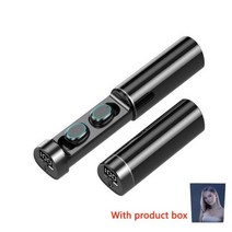 음성 증폭기 소리 청력 보조기 블루투스 USB N21 TWS 미니 이어 버드 무선 헤드폰 스포츠 이어폰 터치 컨트롤 LED 디스플레이 헤드셋 마이크 보청기, black