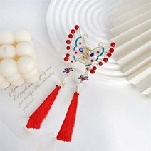 1+1 패션 중국 스타일 비파 머리 집게 클립 여성용 머리띠 꽃 팬 나비 장식