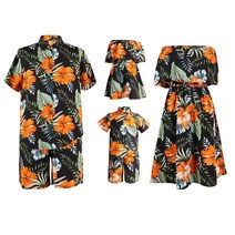 하와이안 패밀리룩 바캉스 여름 휴양지 가족여행 시밀러룩 가족사진옷 맘 커플 비치 원피스