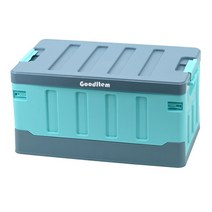 굿아이템 폴딩 리빙박스 65L 로우커버, 1개, 하늘블루