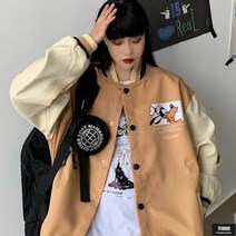 가바바 여성 야구점퍼 강아지 카툰 스티치가 예쁜 오버핏 집업 자켓 G56547