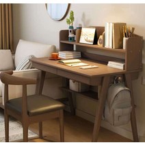 스터디카페책상 자습실 예비실 교육용 학원용 책상, 올원목 호두색 100CM 의자