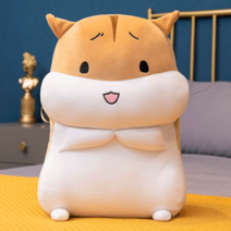 대형 햄스터 인형 리얼 애착 수면 침대 쿠션 생일 집들이 선물, 갈색눈동자즐거움, 1m피규어쿠션탈부착