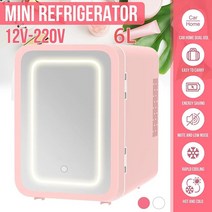 소형 미니 냉장고 6l with mirror mini skincare 아름다움 메이크업 22012v eu 쿨러 따뜻한 냉동고 자동차 홈, 푸른, 협력사