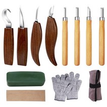 우드카빙키트 Wood Carving Tool 8 In 1 Kit Knives With Non-Slip Cutting Gloves Suitable For Sculptu, 01 주황색