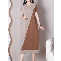 가인 디자이너 니트 배색 반소매 원피스 a390806