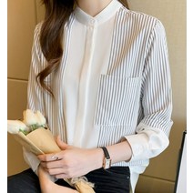 드레스허그 이블 차이나 카라 캐주얼 블라우스