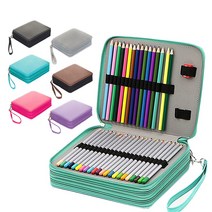 색연필 보관 가방 가죽 필통 파우치, 72색, 그레이