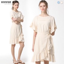 보니알렉스 보니알렉스 프릴 랩 린넨 원피스