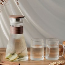1.5L 물병 티포트 찻잔 C타입 주전자 440ml 잔 컵 직화 2p 홈카페 세트, (물병C+컵 4-4x2p)
