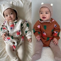 MM마이홈 나염 기모슈트 아기맨투맨 남녀공용