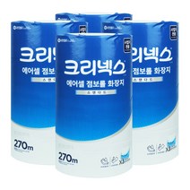 물에 잘녹는 크리넥스 에어셀 점보롤 화장지 270m 16롤, 4개입, 4개