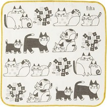 decole 데코레 fika 타월 손수건 ye ah-51802 옐로우 일본제 코튼 100 흡수성 통기성 마르기 쉬운 거즈 선물