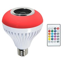 YSSHOP 블루투스 스마트 LED 전구 E27 스피커 음악 재생 원격 제어 야간 조명, 94x120mm, 멀티, 금속 유리