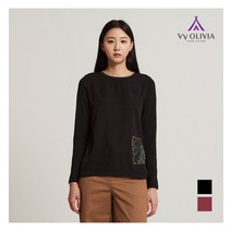 올리비아로렌 비비올리비아 우븐패치 티셔츠_VVCALWF8111