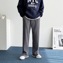 데일트 남자 골지 플리츠 밴딩 스판 와이드 팬츠