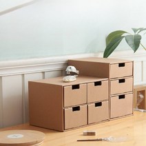 종이 서랍장 종이 수납장 두꺼운 종이 수납 박스 상자, 삼단세칸