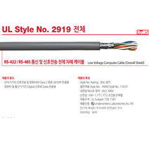 광일전선UL2919 RS-485 AWG22X1P/1롤500M/전체차폐케이블/통신케이블/신호전송케이블/트위스트케이블