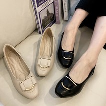 슈리오 여성 소가죽 금장 리본 발편한 로퍼 4cm
