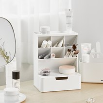 제이미로프트 데스크 정리함 데스크탑홀더 화장대정리함 화장소품정리대 연필꽂이, 하이브 데스크오거나이져, 화이트