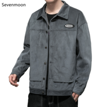 Sevenmoon 여름남자 데일리 경박스럽다 오버핏 간략하다 도안 재킷 코트