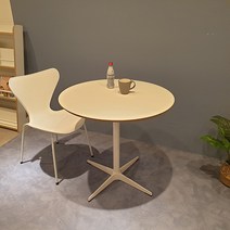 데코룸 아이언원형테이블 식탁테이블, 900사이즈(화이트)