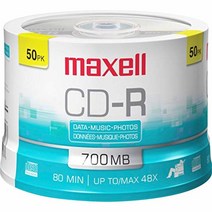 컨피마켓 Maxell 623251/648250 700MB 80분 CD-Rs (50ct 스핀들) 블루