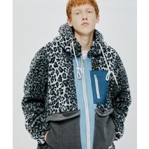 QUIETIST QTXSP 헤비 플리스 믹스드 파카-그레이 레오파드 QTXSP Heavy Fleece Mixed Parka-Gray Leopard