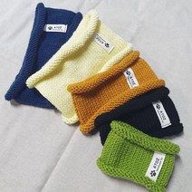 아토즈 핸드메이드 뜨개 강아지 고양이 넥워머 니트 목도리 목폴라, XL, 노랑