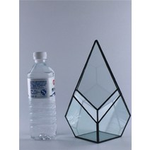 테라리엄 화병 용기 유럽식 기하학 유리 꽃집 투명 테라리움 미니 정원 온실 식물 유리병, (도어리스)12CMX17CM
