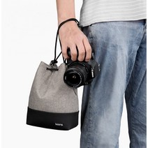 BOONA 카메라 파우치 소니 후지 캐논 니콘 필름 DSLR 고프로 가방, 디럭스  L
