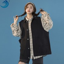 여성복 여성 워싱 데님 베스트를 입고 밖으로 봄 재킷 루즈 코트 잘 어울리는 카드가 캐주얼 트레이닝 자켓이다.