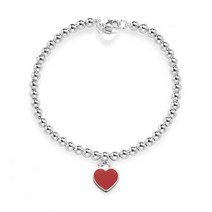 TIFFANY&CO(티파니앤코) 티파니 70299585 (GRP12062) 리턴 투 레드 하트 태그 비드 S 다이아몬드 실버 팔찌
