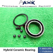 베아링 베어링 세라믹 2021 Limited 6803 하이브리드 세라믹 베어링 17x26x5 Mm Abec-1 ( 1 Pc) 자전거 하