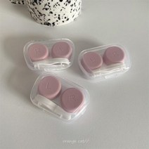 간단하고 귀여운 소녀 콘택트 렌즈 상자 투명 학생 휴대용 미니 캔디 컬러 동반자, 분홍색 하나