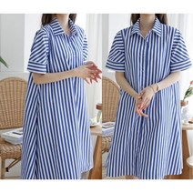여자 여름 줄무늬 단가라 마린 원피스 스트라이프 셔츠 원피스 3040대 미시룩 여행휴가룩