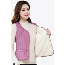 성인 수면 할머니 누빔 조끼 천연 양털 리얼 베스트 크롭 패딩 후드 밍크 양모 뽀글이