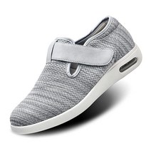 통굽운동화 여성플랫슈즈 키높이단화 여성용 와이드 너비 당뇨병 환자용 신발 조절 가능한 클로저 경량 통기성 부종 건막류 관절염 노인 부은 발에 적합 블랙. 9.5