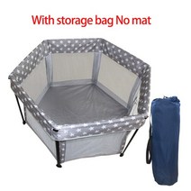 어린이 아기 실내 놀이터 놀이기구 미끄럼들 IMBABY Baby Playpen 접이식 설치 for Children 두꺼운 강철 파이프 게임 울타리 높이 66cm, [01] without mat