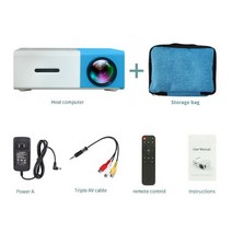 빔프로젝터 스크린 LEJIADA YG300 Pro LED 미니 480x272 픽셀 지원 1080P HDMI USB 오디오 휴대용 홈 미디어 비디오 플레이어, 협력사, 블루 플러스 백, EU 플러그