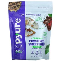 Pyure 유기농 스테비아 감미료 혼합물 분말 제과용 설탕 대체품 케토 340g(12oz)