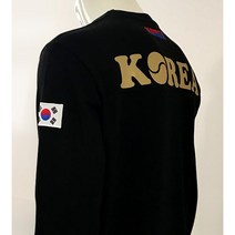 팀코리아 코리아 봄 날씨에 입기 좋은 블랙 풀 골드 맨투맨 (빛에반사) 남녀공용 자체제작 빅사이즈