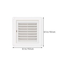 창틀환풍기 환기구 환기 그릴 커버 벽 천장 장착 환기구 내장형 플라이 스크린 메쉬 욕실, 흰색 100mm