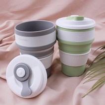 키친프리 실리콘텀블러 350ml 188 남자선물 결혼선물 냉장고물병 실리콘컵 신혼집선물 접이식물통, 그레이